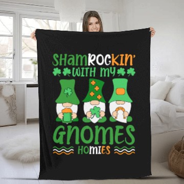 Discover Shamrockin' With My Gnomes Homies St. Patrick's Fleece Blankets