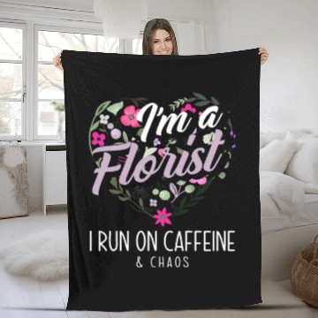 Discover Florist Caffeine Chaos Gift Fleece Blankets