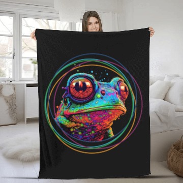 Discover color frog Fleece Blankets
