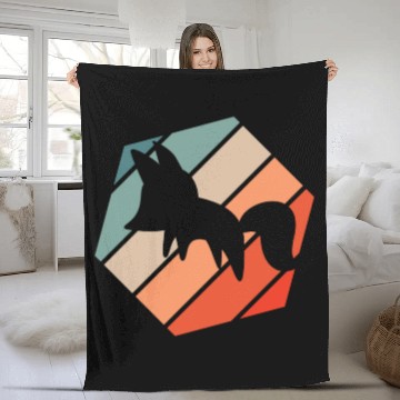 Discover Fox Retro Fleece Blankets