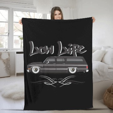 Discover LOWLIFE Midnight Black Fleece Blankets