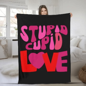 Discover stupid cupid Fleece Blankets