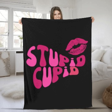 Discover stupid cupid Fleece Blankets