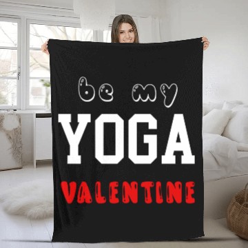 Discover be my yoga valentine Fleece Blankets