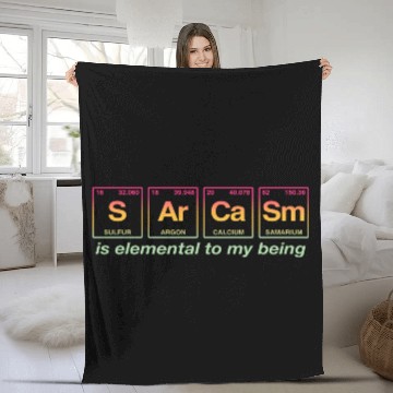 Discover SARCASM - with elements of the periodic table Fleece Blankets