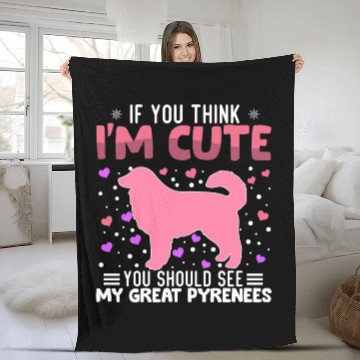 Discover Great Pyrenees Heart Valentine's Day Animal For Fleece Blankets