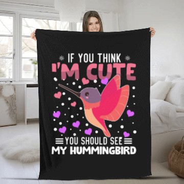 Discover Hummingbird Heart Valentine's Day Animal For Fleece Blankets