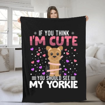 Discover Yorkie Heart Valentine's Day Animal For Womens Fleece Blankets