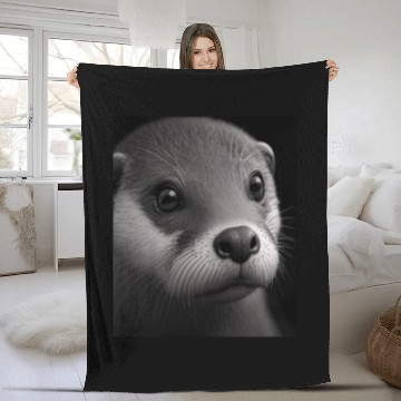 Discover Fashionable Otter Design Cool Sea Otter With Blue Fleece Blankets