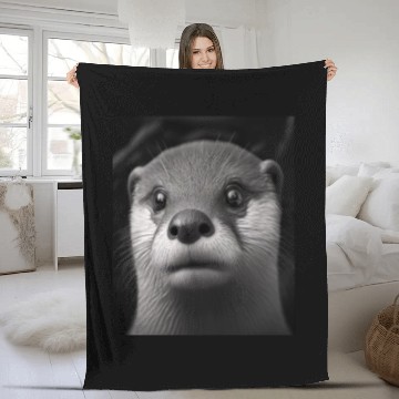 Discover Fashionable Otter Design Cool Sea Otter With Blue Fleece Blankets