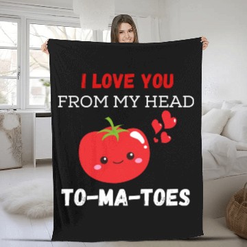 Discover I love you from my head TO-MA-TOES Fleece Blankets