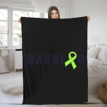 Discover Warrior Lime Green Awareness Ribbon Lyme Disease Fleece Blankets
