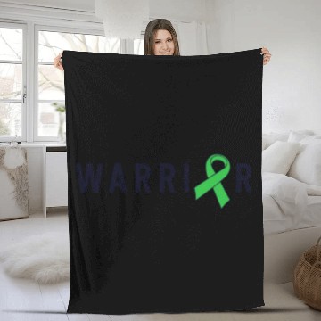 Discover Mental Health Warrior Green Ribbon Awareness Fleece Blankets
