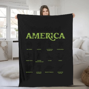 Discover Vintage Cryptids of America Creepy Creatures Fleece Blankets