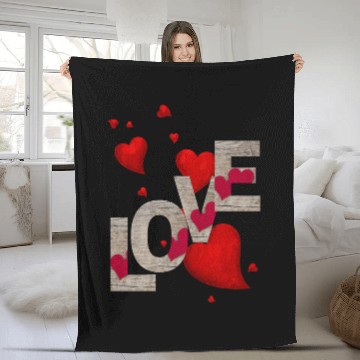 Discover love valentine 3 Fleece Blankets