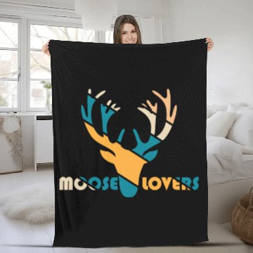 Discover moose lovers Fleece Blankets