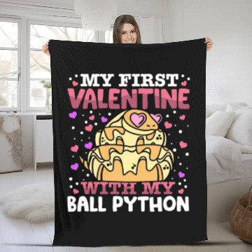 Discover My First Valentine With My Ball Python Animal Fleece Blankets