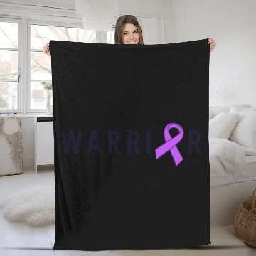 Discover Epilepsy Warrior Men Dad Father Purple Ribbon Fleece Blankets