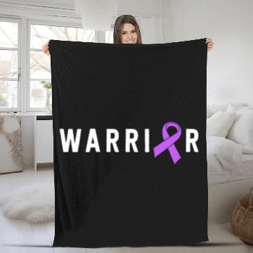 Discover Epilepsy Warrior Men Dad Father Purple Ribbon Fleece Blankets