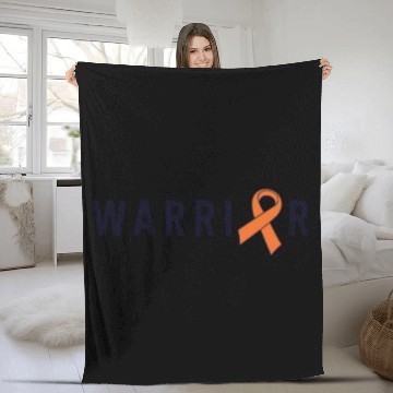 Discover Leukemia Warrior Lymphoma Cancer Orange Ribbon Fleece Blankets
