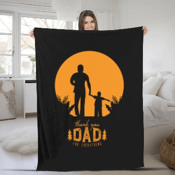 Discover Dad Thank You Fleece Blankets