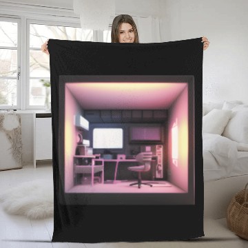 Discover Cute 3D Room Print - Add a Touch of Coziness Fleece Blankets