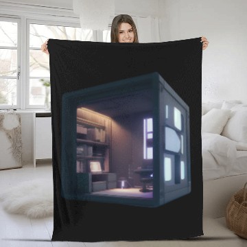 Discover Small 3D Room Print - Cozy and Unique Home Fleece Blankets