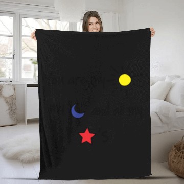 Discover Sun Moon and Stars Fleece Blankets