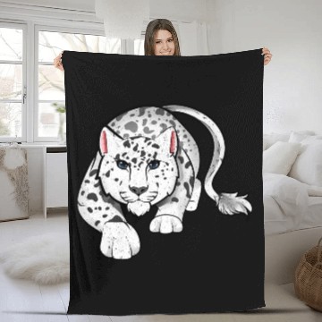 Discover Snow Leopard Fleece Blankets