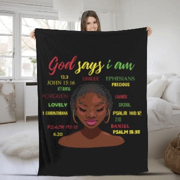 Discover African American Girl God Says I Am Black Pride Fleece Blankets