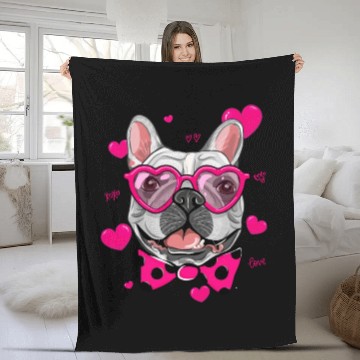 Discover Pug Valentines Day For Pug Dog Lover and Pug Owner Fleece Blankets
