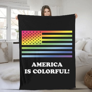 Discover America Is Colorful! (Stars And Stripes) Fleece Blankets