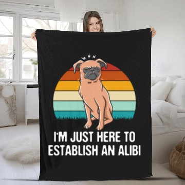 Discover Im Just Here to Establish an Alibi Funny Sarcastic Fleece Blankets