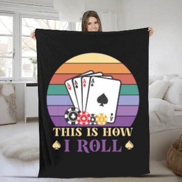 Discover Poker Casino Poker Player Gambling Roulette Gift Fleece Blankets