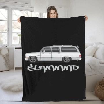 Discover SLAMMMD Light Silver Fleece Blankets