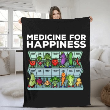 Discover Medicine For Happiness Vegetable Dose Daily Fleece Blankets