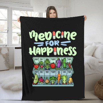 Discover Medicine For Happiness Vegetable Dose Daily Fleece Blankets