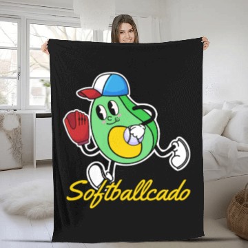 Discover Softball Avocado Fleece Blankets