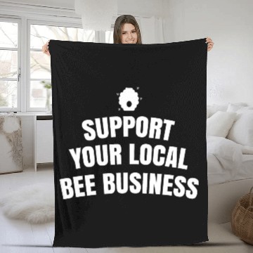 Discover Support your local bee business Fleece Blankets