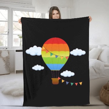 Discover hot air balloon Fleece Blankets