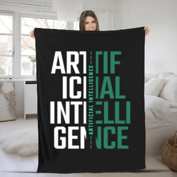 Discover AI Artificial Intelligence Futuristic Nerd Gift Fleece Blankets
