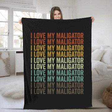 Discover I Love My Maligator Belgian Malinois Dog Lover Fleece Blankets