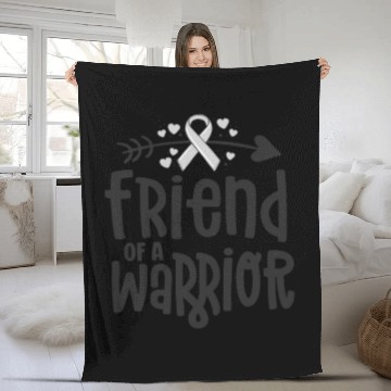 Discover Friend Of A Warrior Support Team Brain Cancer Fleece Blankets