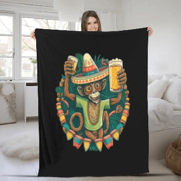 Discover Funny Spider Monkey Lover Mexican Spider Monkey Fleece Blankets