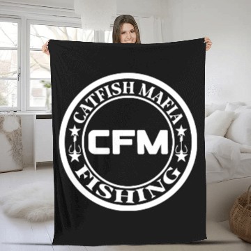 Discover Catfish fishing Fleece Blankets design