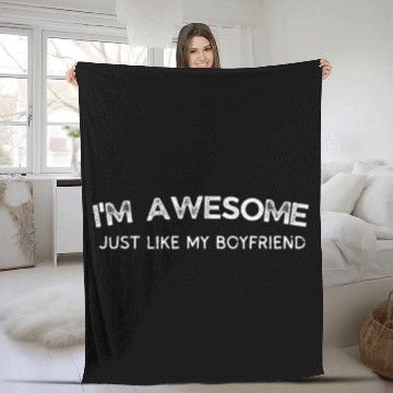 Discover I'm Awesome in Bed Amazing Boyfriend Gift for Vale Fleece Blankets