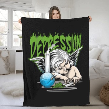 Discover Depression Angel Fleece Blankets