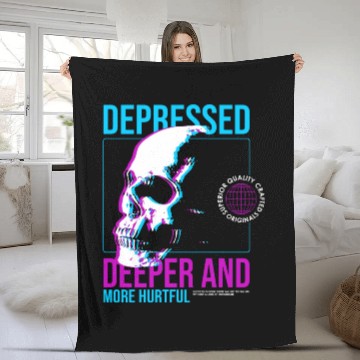 Discover Depressed Streetwear Fleece Blankets
