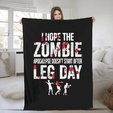 Discover Funny Zombie Leg Day For Gym Lover Fleece Blankets