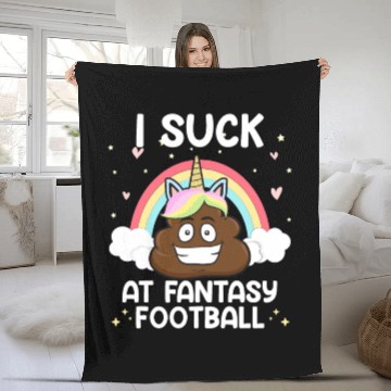 Discover I suck at Fantasy Football Fleece Blankets